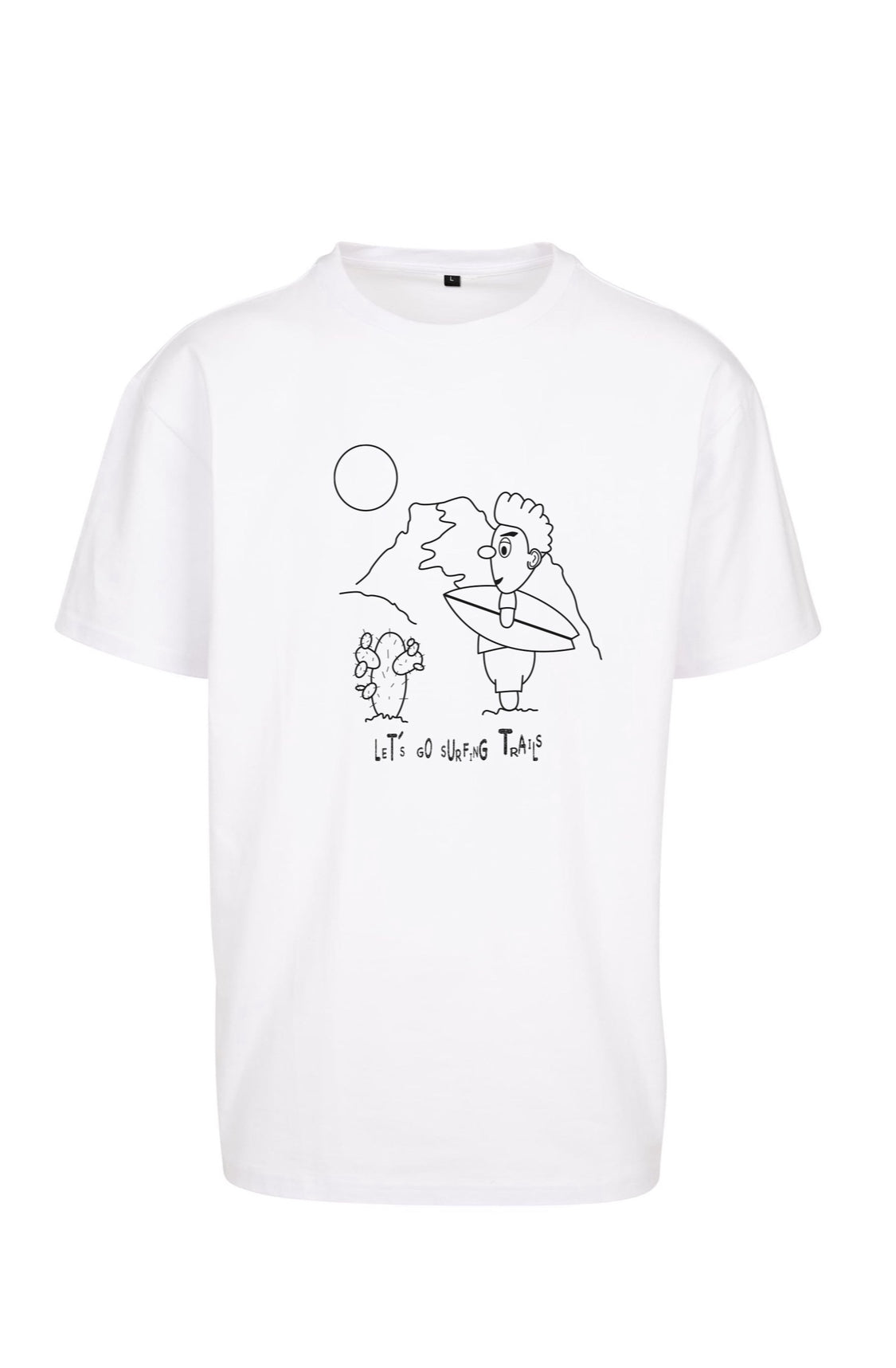 Heavy oversized “Let´s go surfing trails” T-shirt